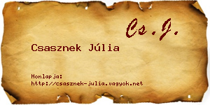 Csasznek Júlia névjegykártya